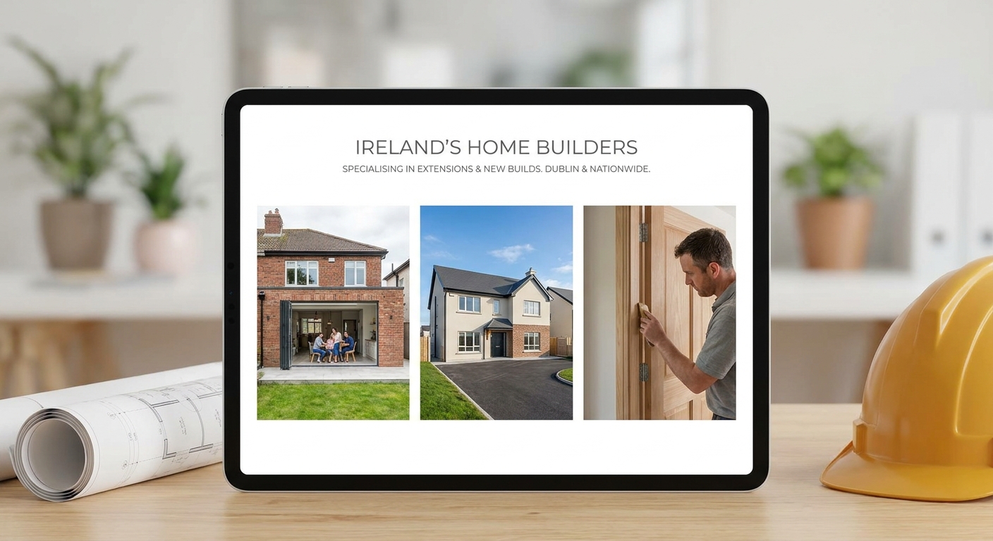 AI-generated products image for: Create a website for a builder in Ireland, who specialises in extensions and new